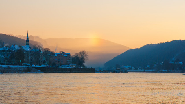 Nebensonne im Eisnebel, Bad Schandau