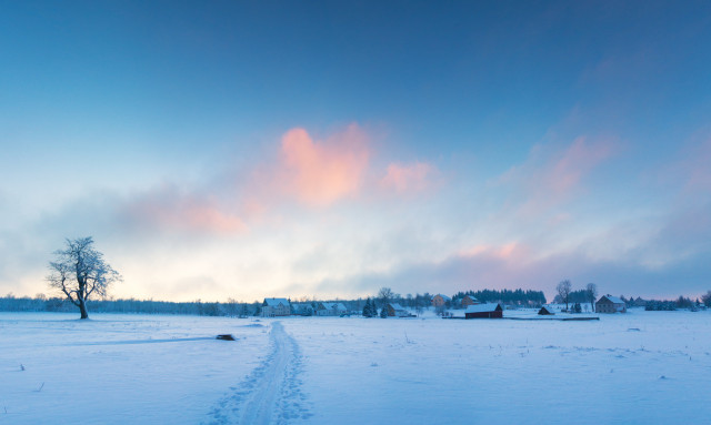 Winterabend bei Moldava