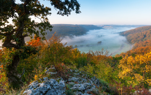 Nägelesfels, Blick über das Blautal