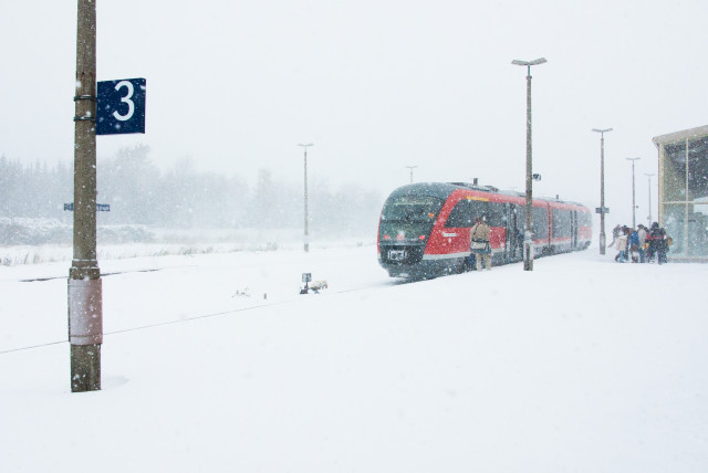 Bahnhof Altenberg im Schneefall