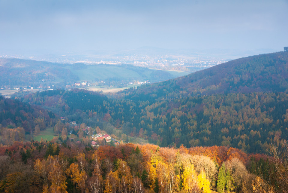 Tolštejn, Blick Richtung Varnsdorf