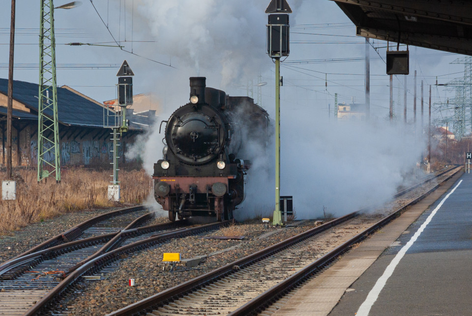 P8 2455 "Posen" im Bahnhof Heidenau