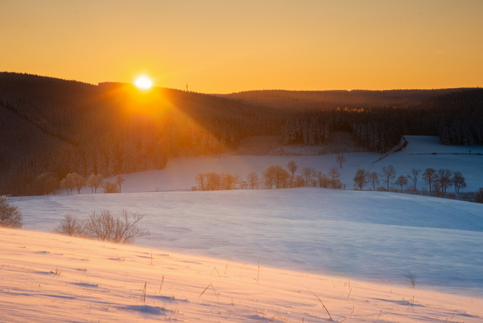 Sonnenaufgang bei Schönfeld (Osterzgebirge)