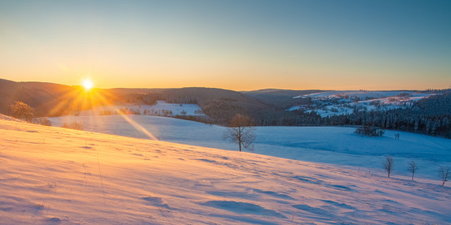 Sonnenaufgang bei Schönfeld (Osterzgebirge)