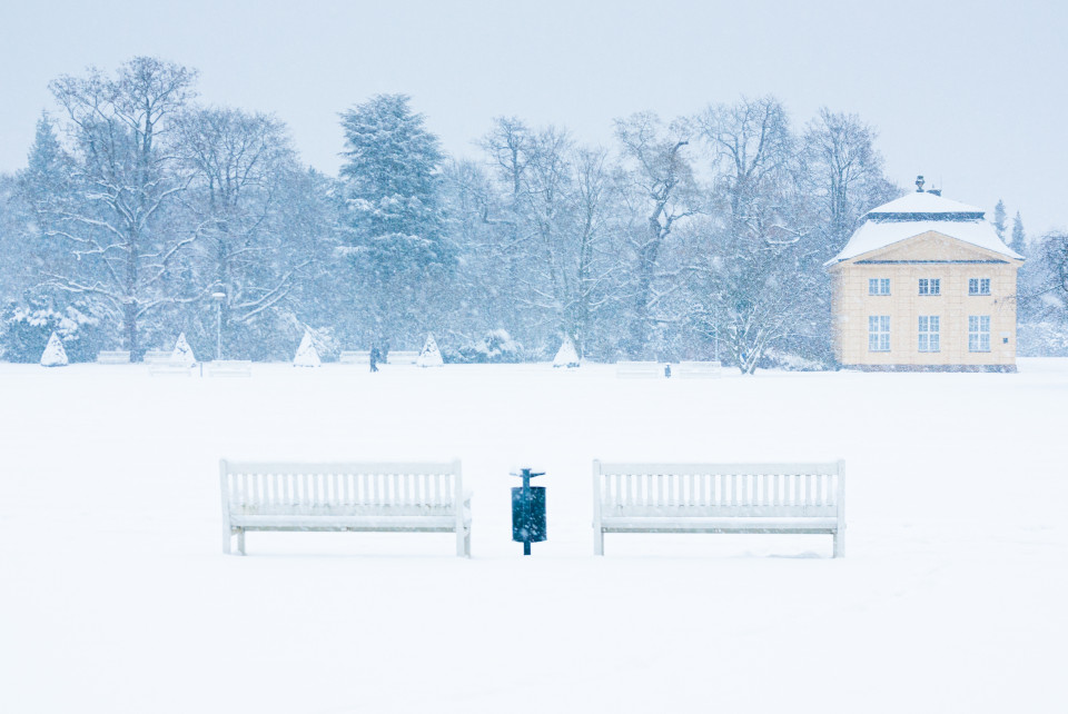 Schnee in Dresden: Großer Garten