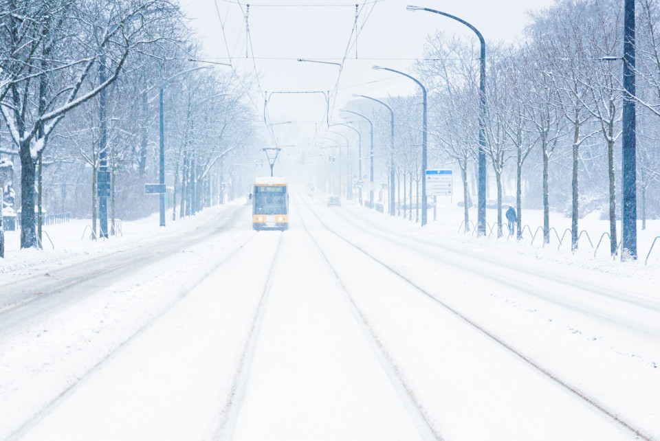 Schnee in Dresden: Lennéstraße