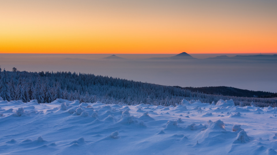 Wintermorgen bei Cínovec