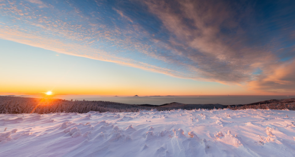 Wintermorgen bei Cínovec