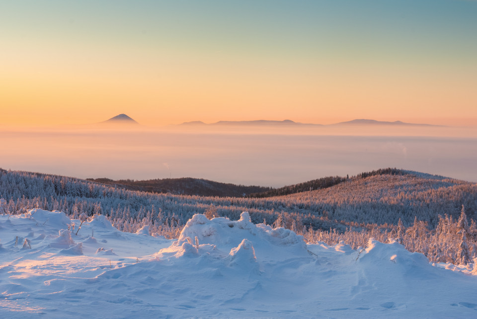 Wintermorgen bei Cínovec