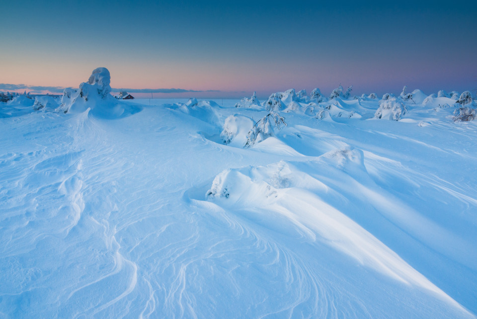 Winterabend bei Cínovec