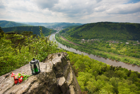 Blick vom Rosenkamm über das Elbtal nach Děčín