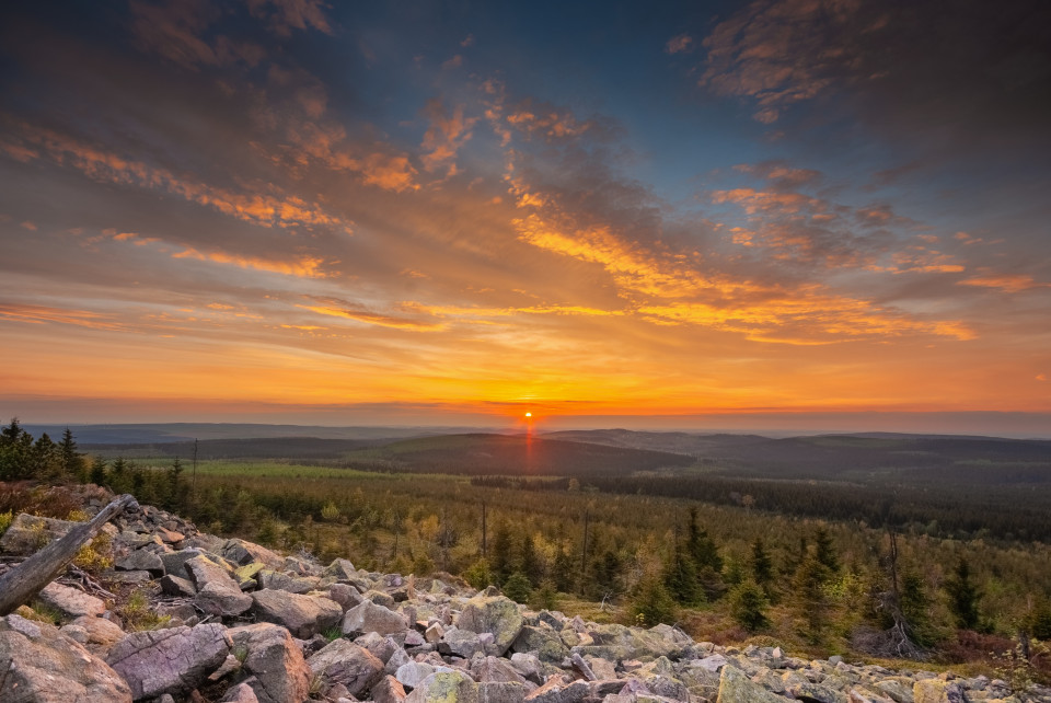 Sonnenuntergang auf dem Kahleberg