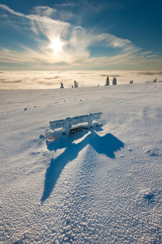 Neuschnee und Inversion am Feldberg