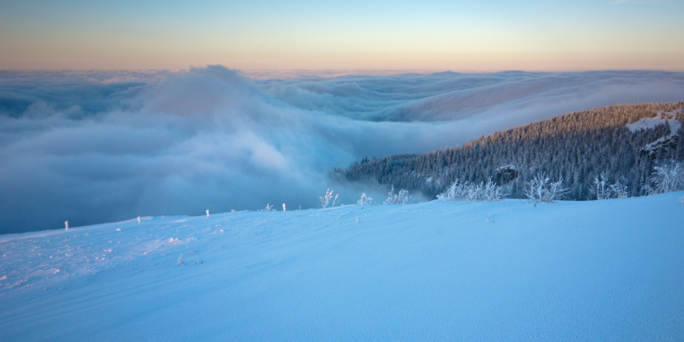 Neuschnee und Inversion am Feldberg