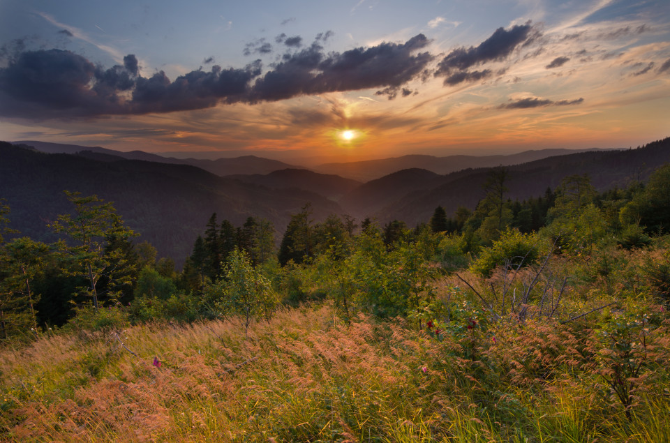 Sonnenuntergang über dem Höllental