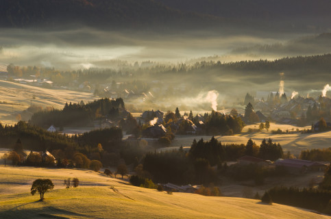 Blick auf die Bernauer Ortsteile Gaß, Oberlehen, Unterlehen