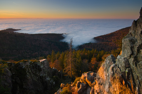 Inversionswetterlage am Kandel, Aussichtspunkt Großer Kandelfelsen