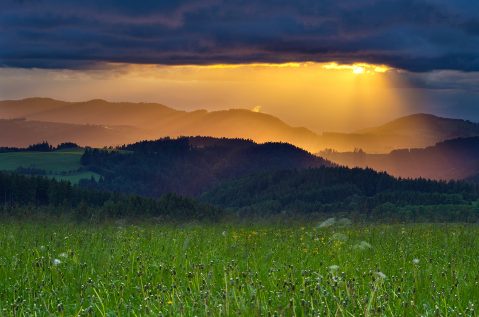 Sonnenuntergang am Hohlen Graben bei St. Märgen