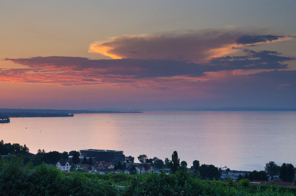 Abendrot über dem Bodensee