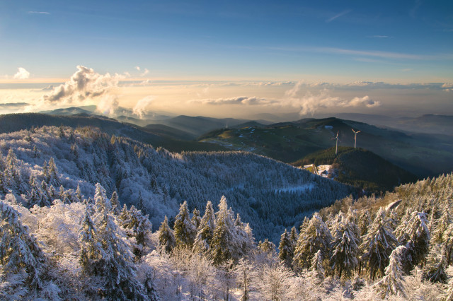 Aussicht vom Schauinsland im Winter