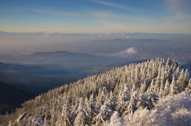 Aussicht vom Schauinsland im Winter