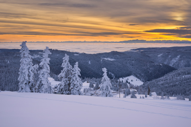 Blick vom Seebuck zu den Alpen