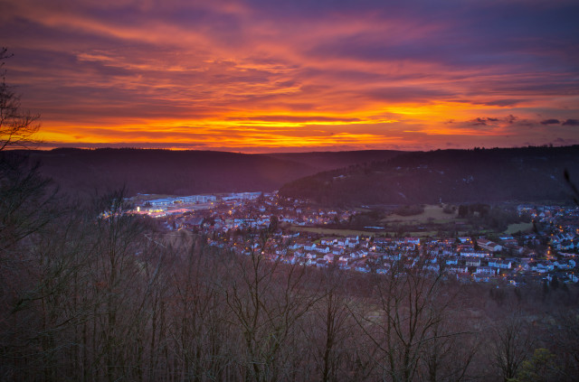 Abendrot über Blaubeuren