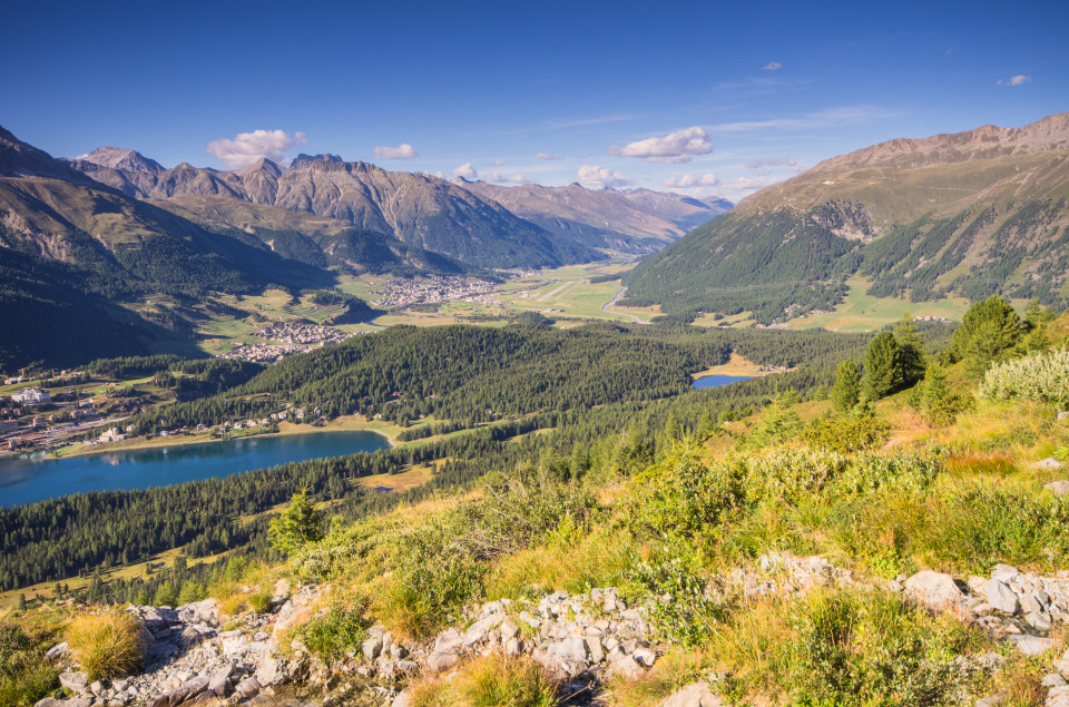 Blick auf Celerina und Samedan