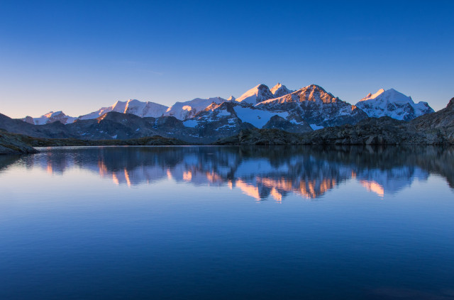 Lej dal Rosatsch, Blick zur Berninagruppe