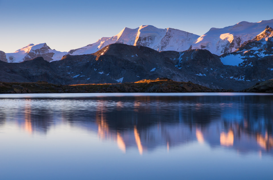 Lej dal Rosatsch, Blick zum Piz Palü