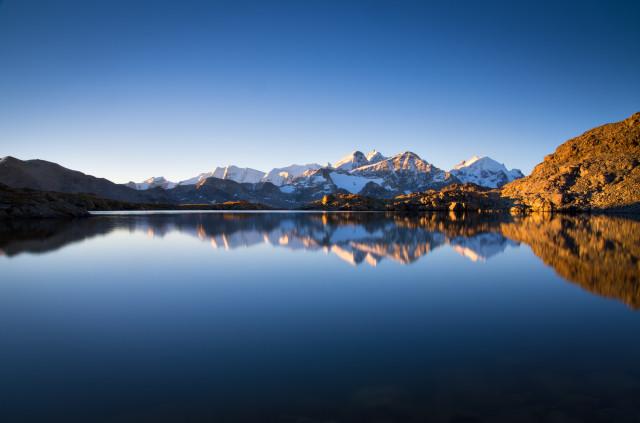 Lej dal Rosatsch, Blick zur Berninagruppe