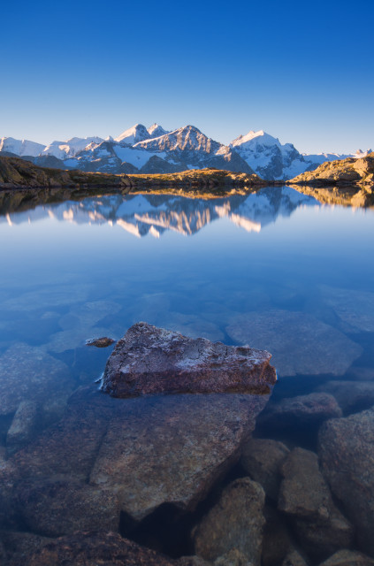 Lej dal Rosatsch, Blick zur Berninagruppe