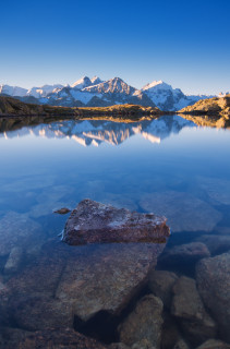 Lej dal Rosatsch, Blick zur Berninagruppe