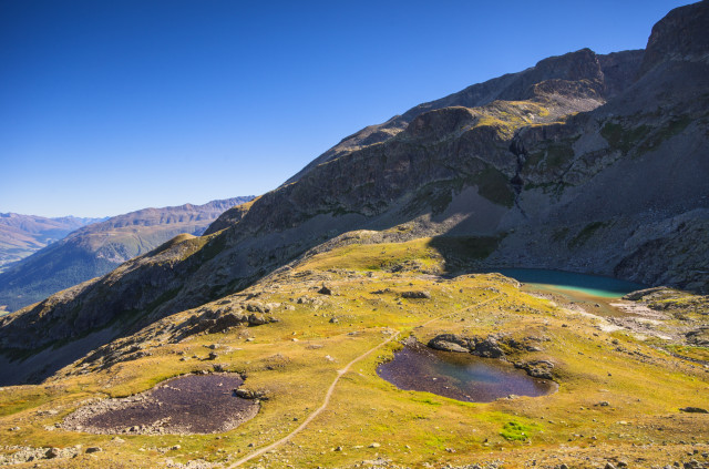 Unter dem Piz da l'Ova Cotschna, Blick zum Lej da l'Ova Cotschna