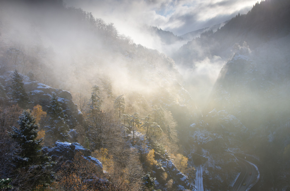 Höllental nach Schneefall im Spätherbst