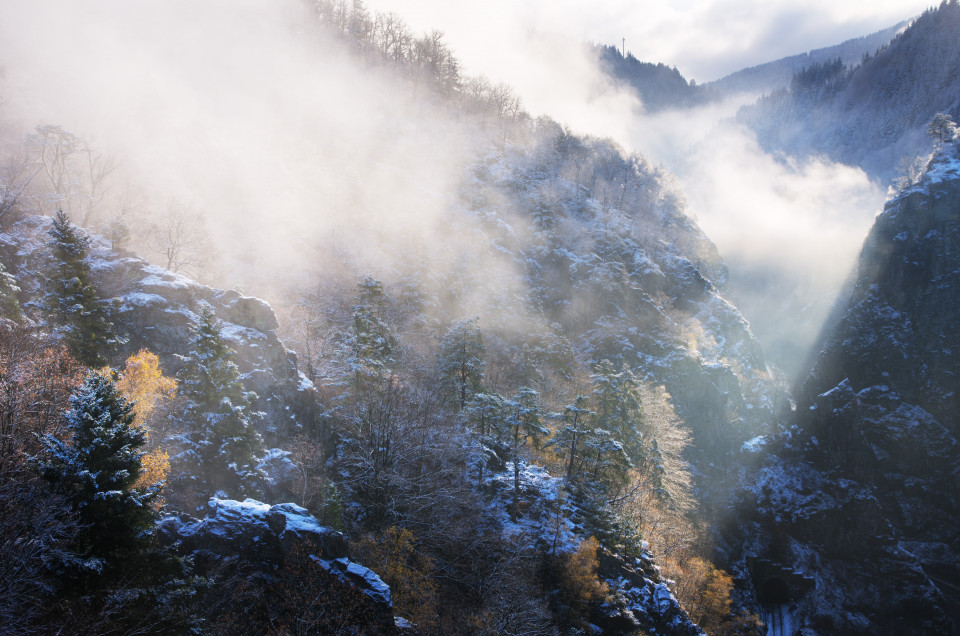 Höllental nach Schneefall im Spätherbst