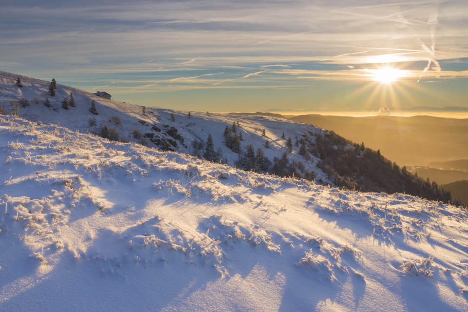 Wintermorgen auf dem Belchen