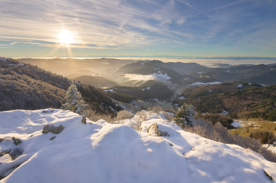 Wintermorgen auf dem Belchen