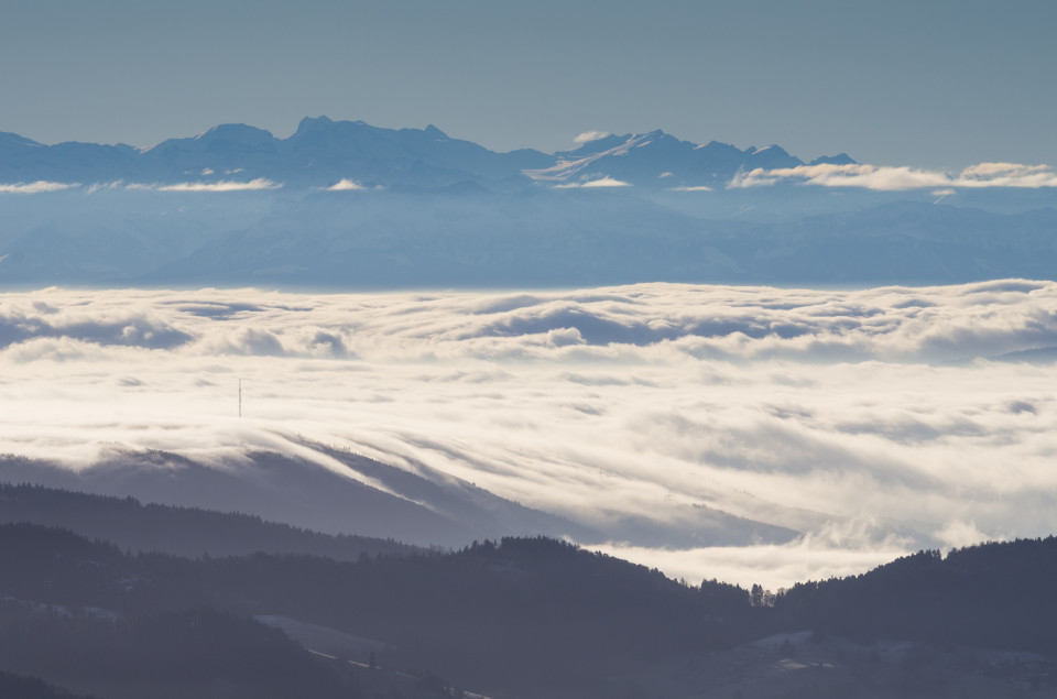 Alpenblick vom Belchen bei Inversionwetterlage