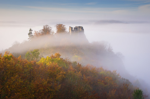 Blick vom Knoblauchfels zum Rusenschloss