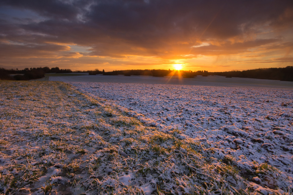 Sonnenaufgang mit etwas Neuschnee