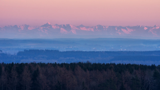 Alpensicht vom westlichen Hochsträß