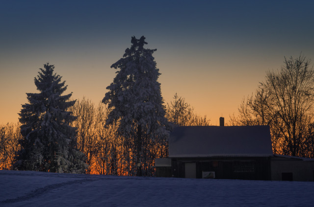 Winterabenddämmerung