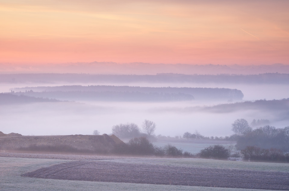 Aussicht vom Schneckenhäule mit Frühnebel