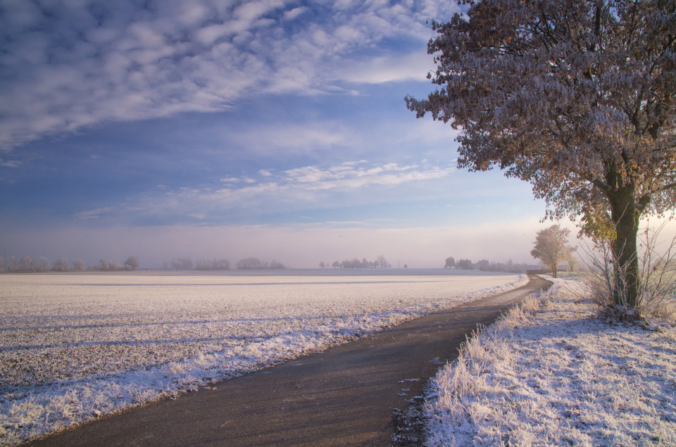 Erster Schnee bei Heroldstatt