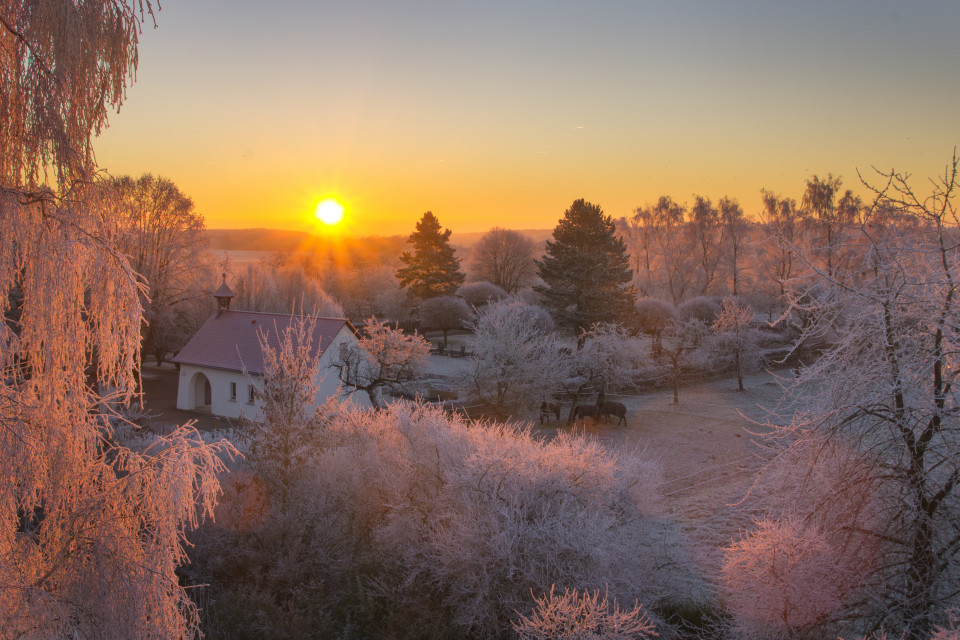 Frostiger Sonnenaufgang