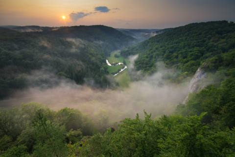 Blick von der Burgruine Wartstein ins Lautertal