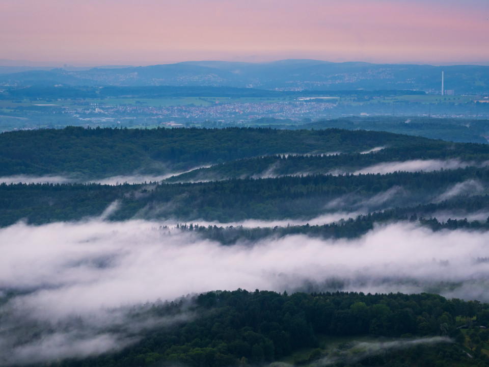 Blick vom Brucker Fels nach Gewitter