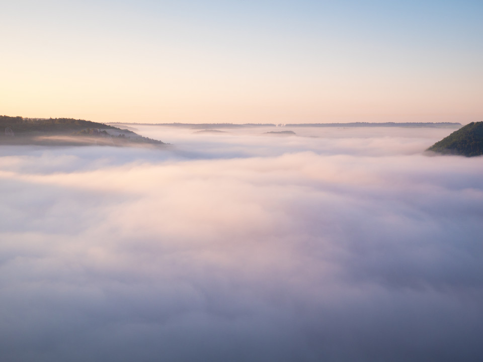 Morgenstimmung mit Nebel über Blaubeuren