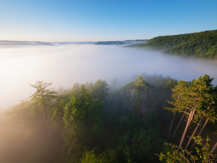 Morgenstimmung mit Nebel über Blaubeuren